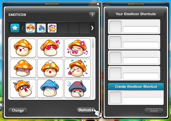 Emoticon collection and text shortcut editor.