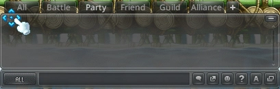 Chat window's movement handle and tabs.