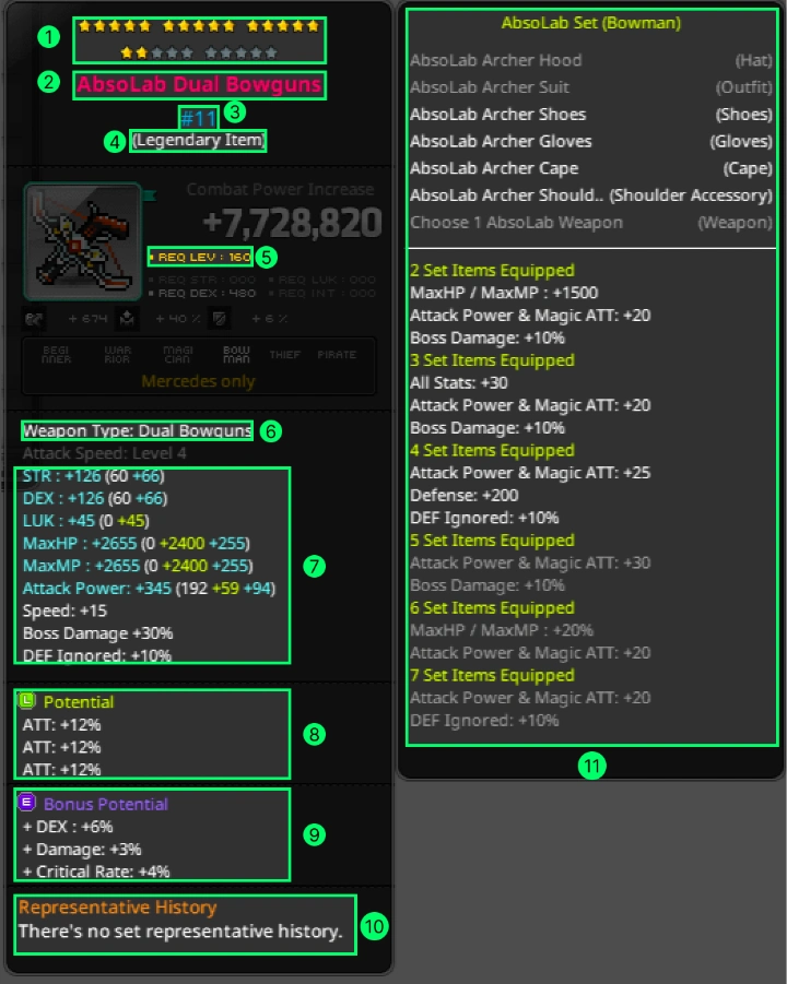 Equipment tooltip screenshot