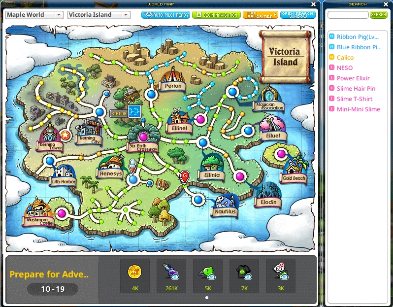 World Map layer and reward information.