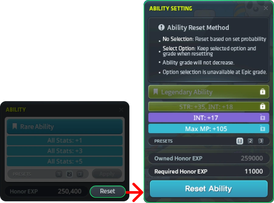 Ability reroll screenshot