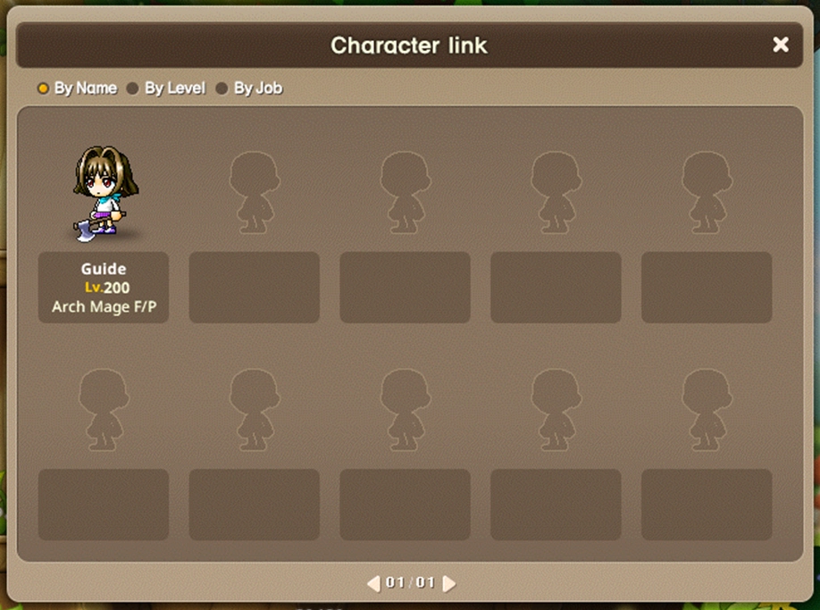 Linking selection screenshot
