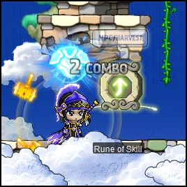 Character beside a Rune of Skill.