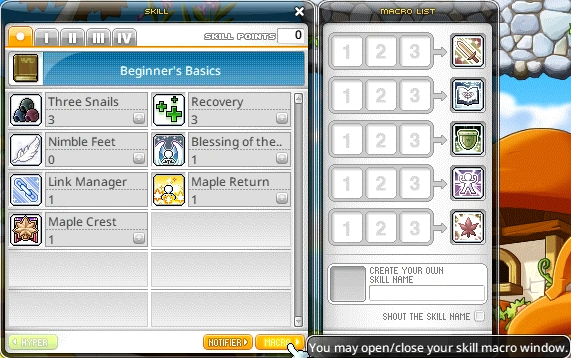 Skill macros screenshot