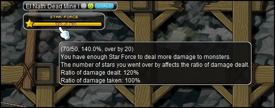 Star Force damage adjustment tooltip.